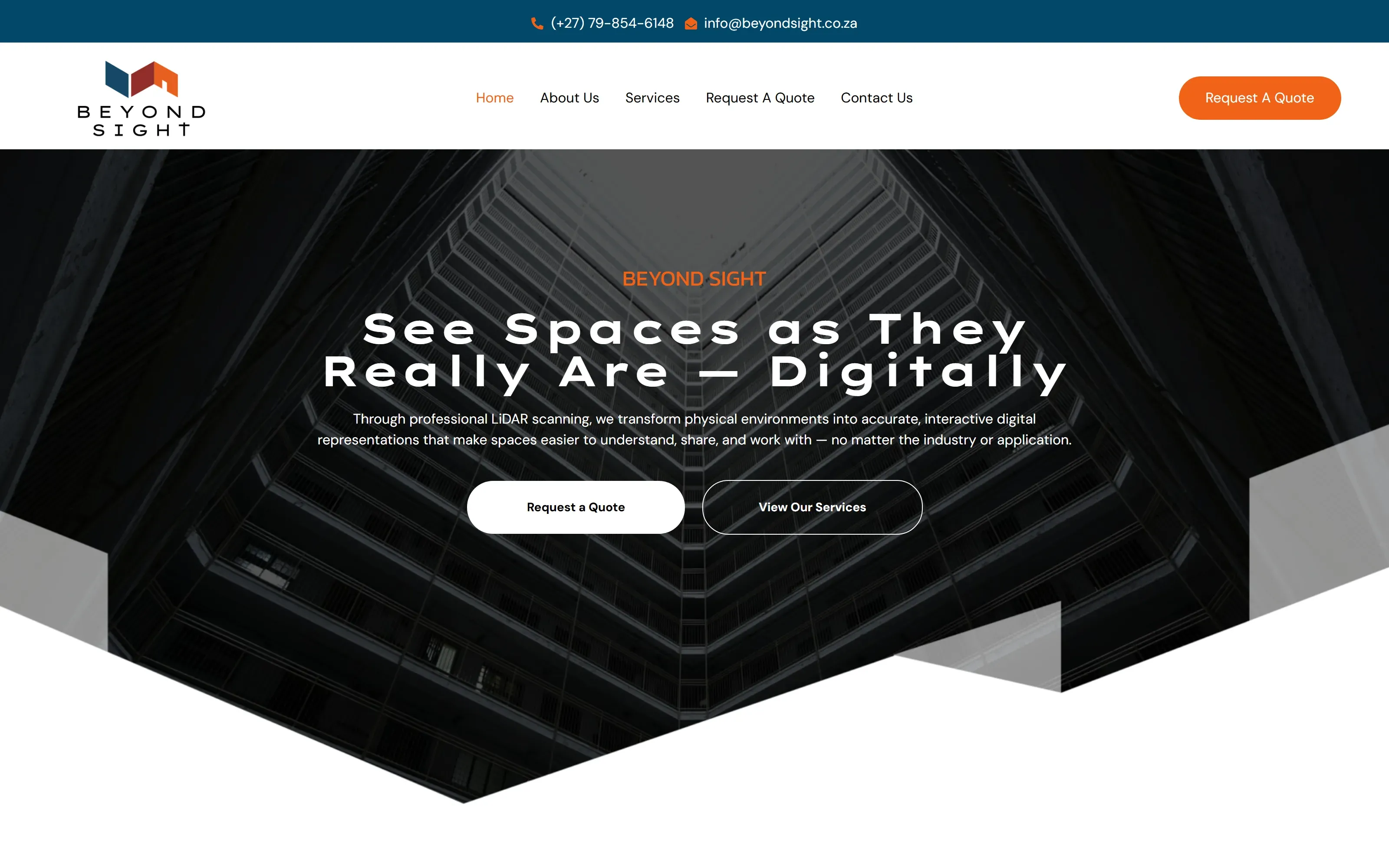 Beyond Sight website, desktop view