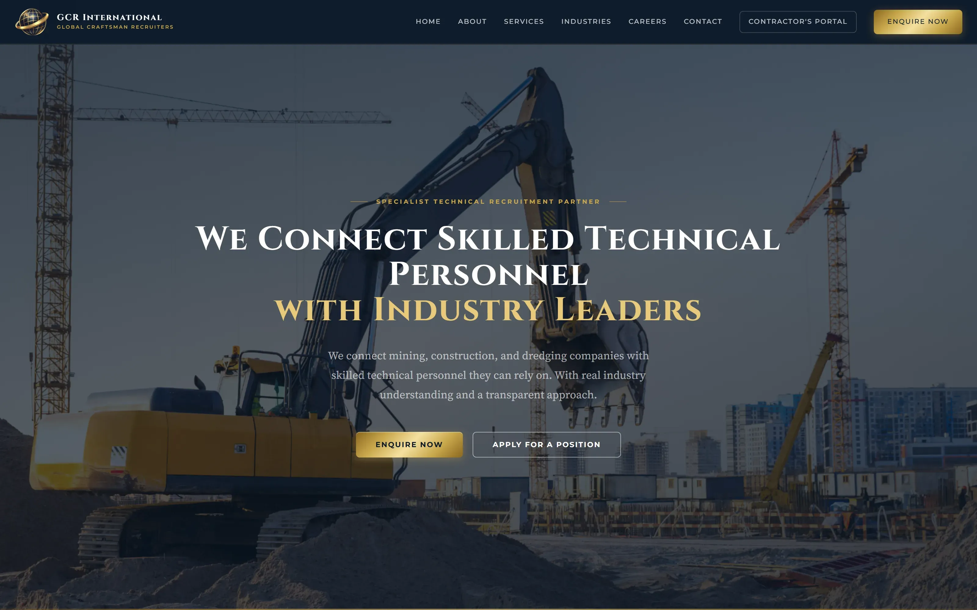 GCR International website, desktop view